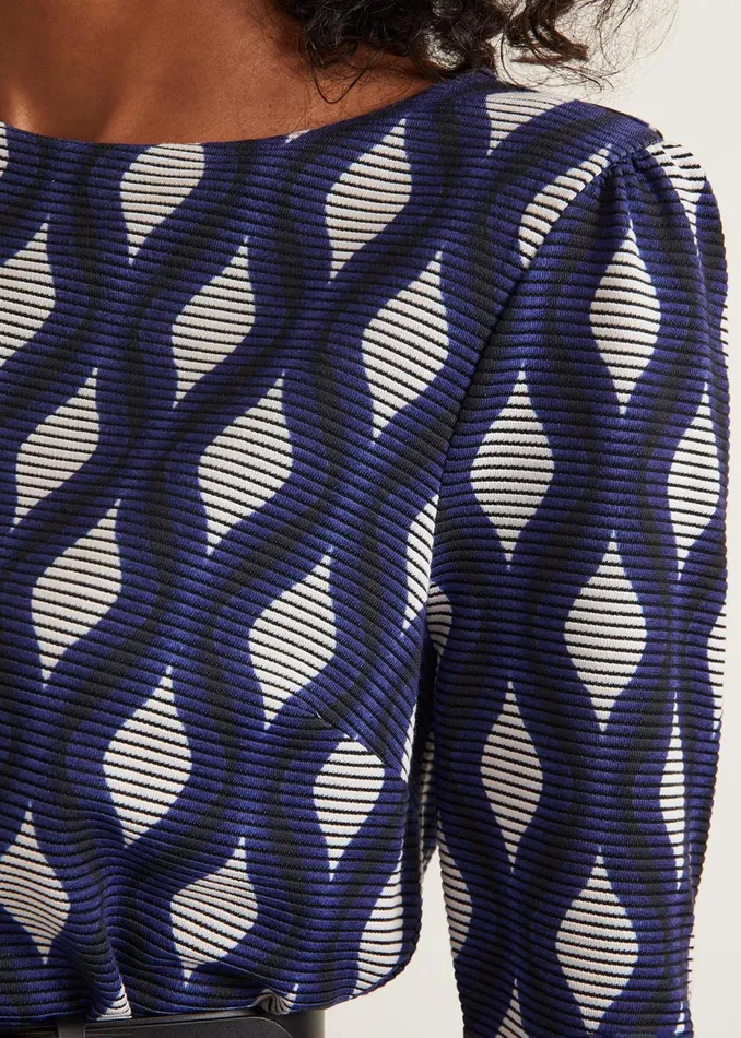 Women Phase Eight Day Dresses Kelly Geo Midi Shift Dress Blue