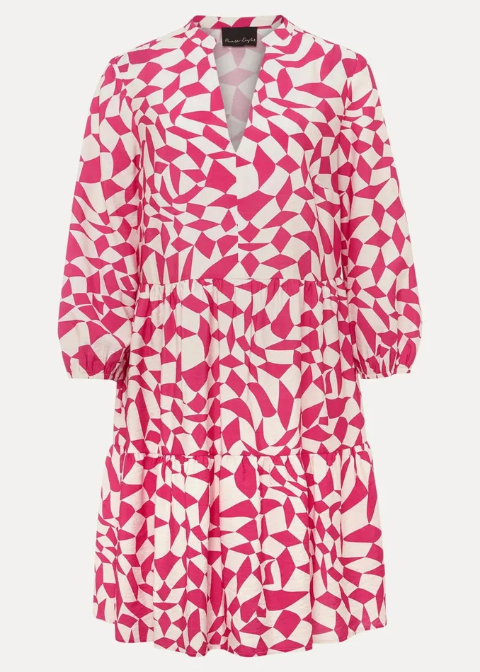 Women Phase Eight Day Dresses Kesia Pink Geo Swing Mini Dress Pink