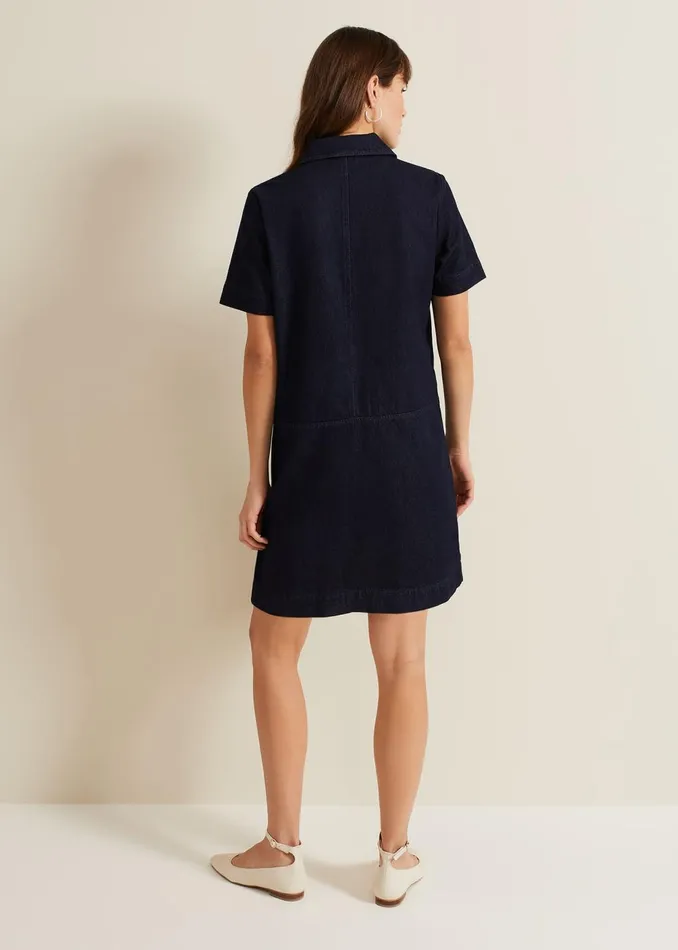 Women Phase Eight Day Dresses Larisa Denim Tunic Dress Denim