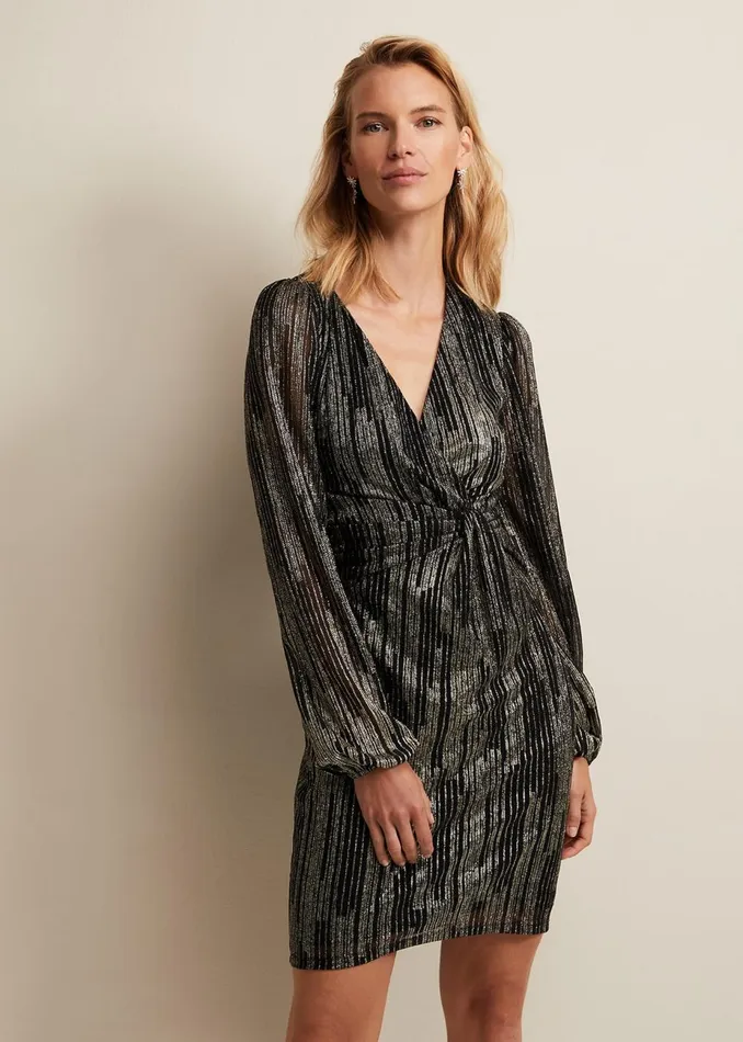 Women Phase Eight Day Dresses Laylin Sparkly Mini Dress Bronze