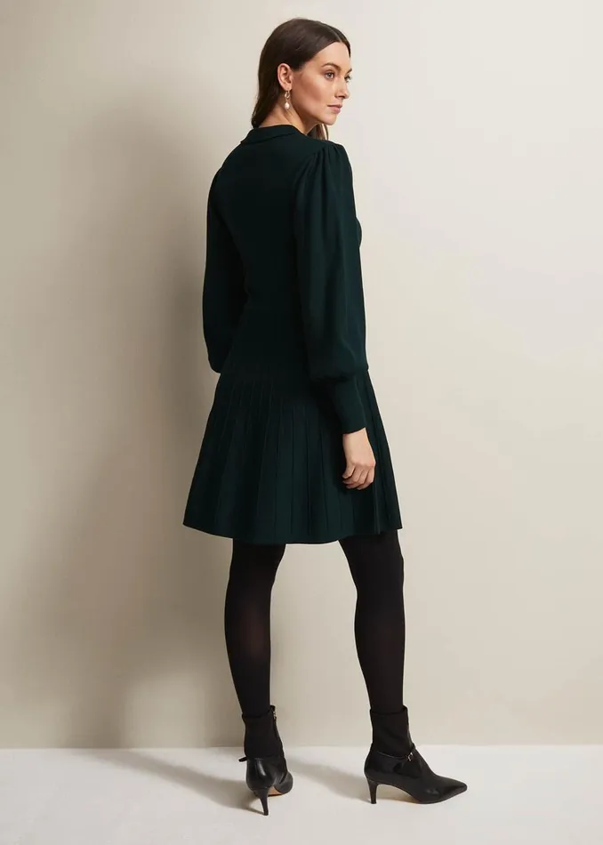 Women Phase Eight Day Dresses Lecia Fit And Flare Mini Dress Forest