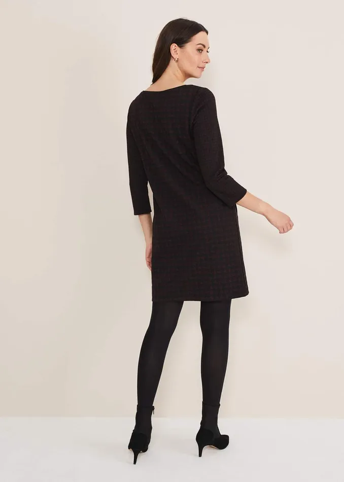 Women Phase Eight Day Dresses Lenia Check Dress Blackpewter