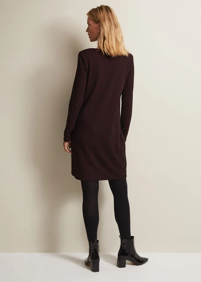 Women Phase Eight Day Dresses Lianna Geo Mini Dress Burgundy