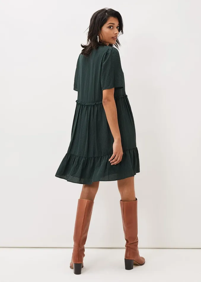 Women Phase Eight Day Dresses Likita Textured Swing Dress Green