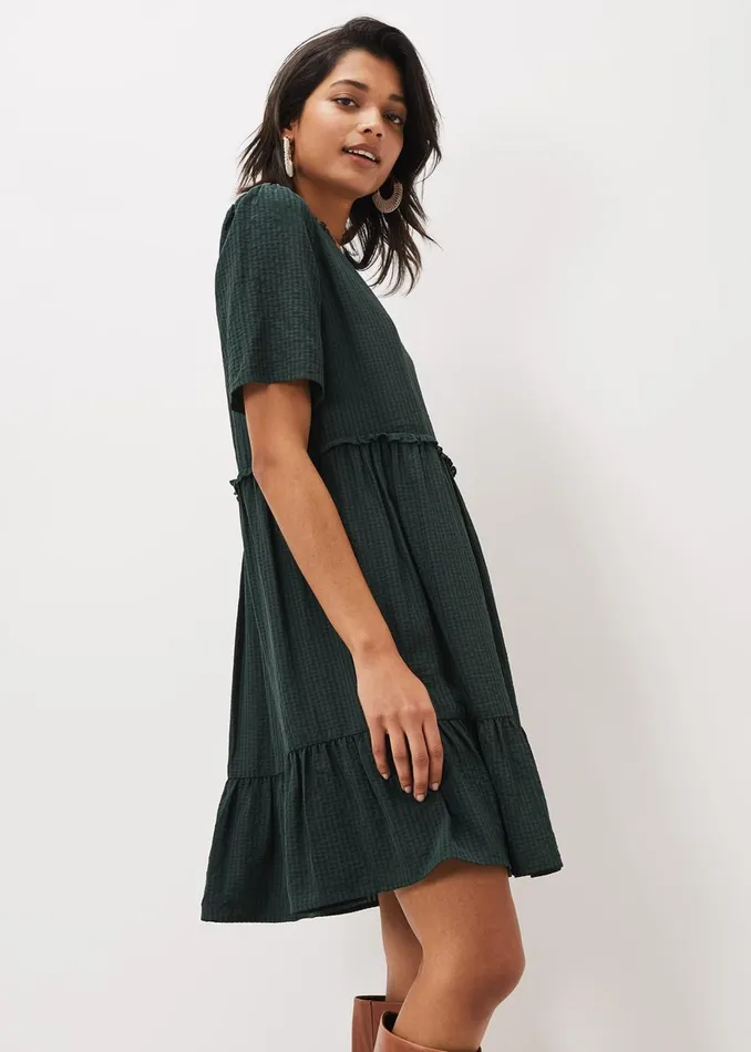 Women Phase Eight Day Dresses Likita Textured Swing Dress Green