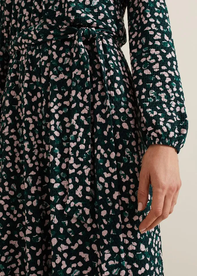 Women Phase Eight Day Dresses Loretta Midi Dress Green Multi