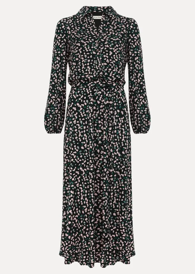 Women Phase Eight Day Dresses Loretta Midi Dress Green Multi