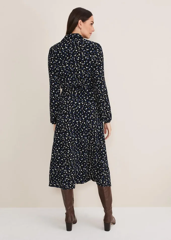 Women Phase Eight Day Dresses Loretta Spot Dress Cobaltblack