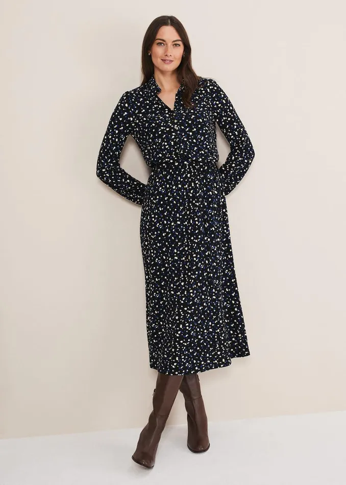 Women Phase Eight Day Dresses Loretta Spot Dress Cobaltblack
