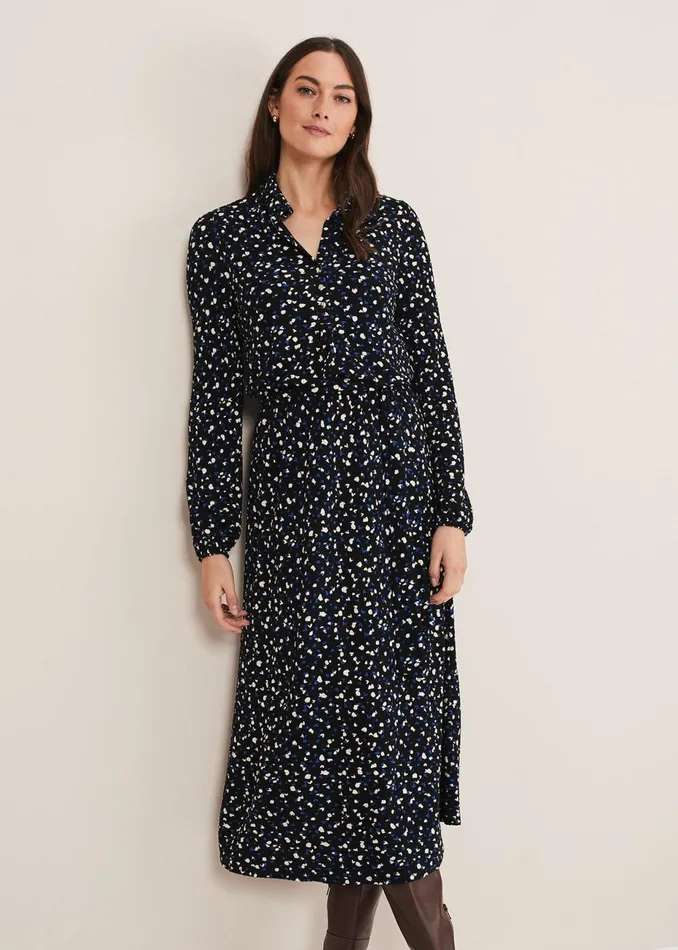 Women Phase Eight Day Dresses Loretta Spot Dress Cobaltblack