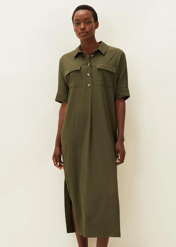 Women Phase Eight Day Dresses Lucina Midaxi Shirt Dress Khaki