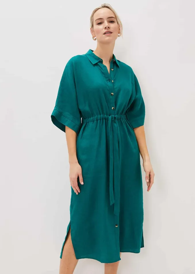Women Phase Eight Day Dresses Marlene Tie Shirt Dress Jade