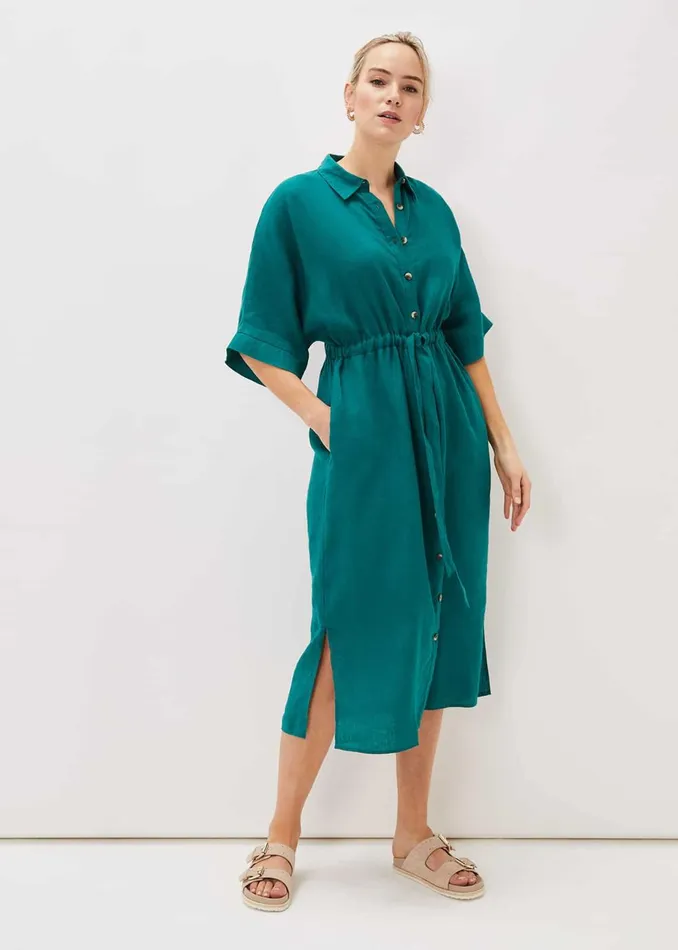 Women Phase Eight Day Dresses Marlene Tie Shirt Dress Jade