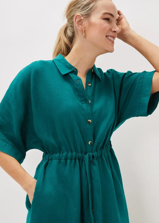 Women Phase Eight Day Dresses Marlene Tie Shirt Dress Jade