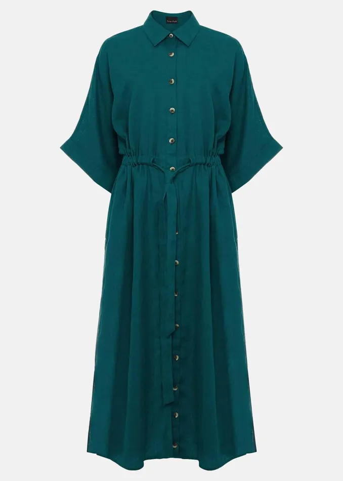 Women Phase Eight Day Dresses Marlene Tie Shirt Dress Jade