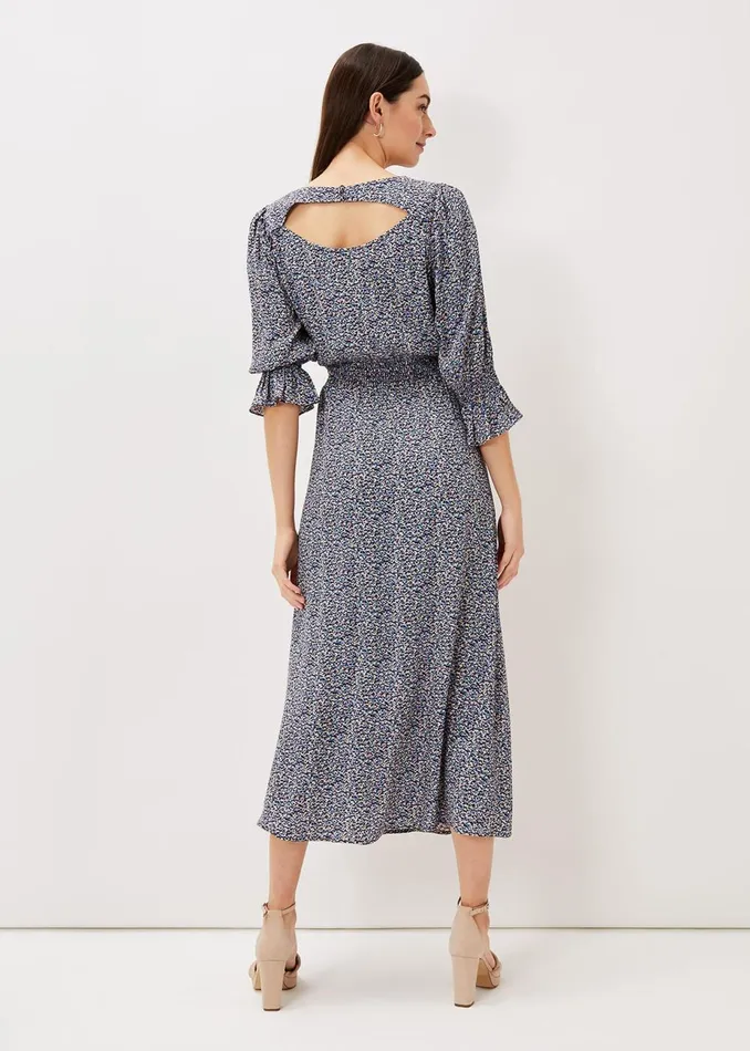 Women Phase Eight Day Dresses Millie Ditsy Print Dress Blue Multi