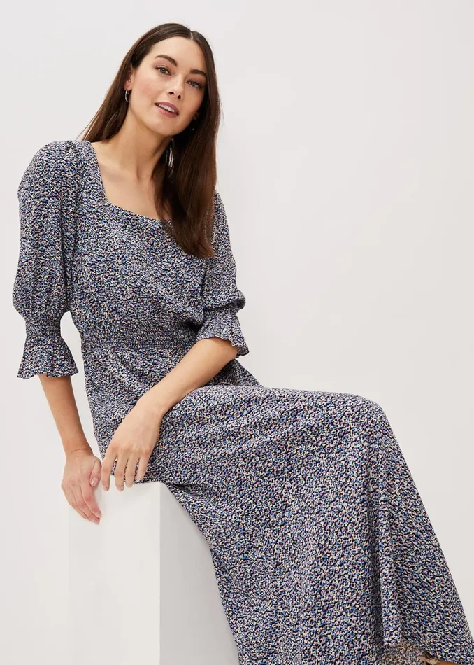 Women Phase Eight Day Dresses Millie Ditsy Print Dress Blue Multi