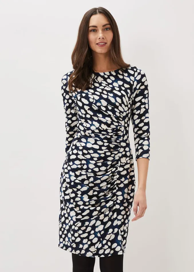 Women Phase Eight Day Dresses Naava Spot Jersey Dress Multicoloured