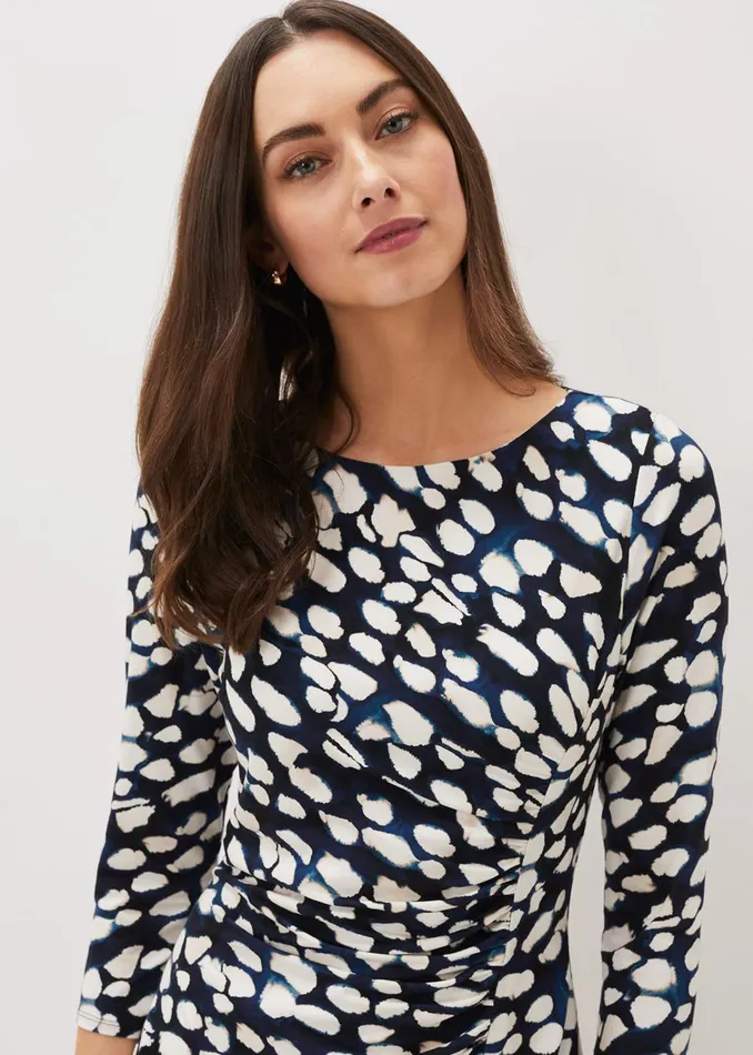 Women Phase Eight Day Dresses Naava Spot Jersey Dress Multicoloured