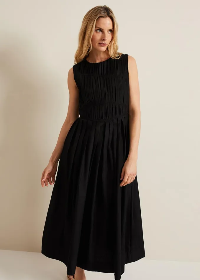 Women Phase Eight Day Dresses Nala Black Bodice Mini Dress Black