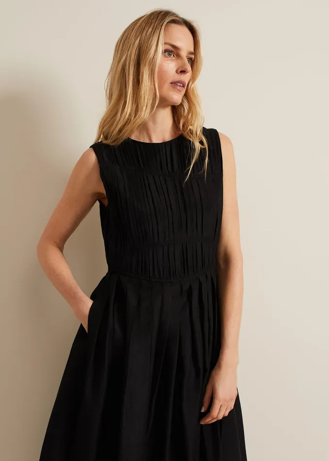 Women Phase Eight Day Dresses Nala Black Bodice Mini Dress Black