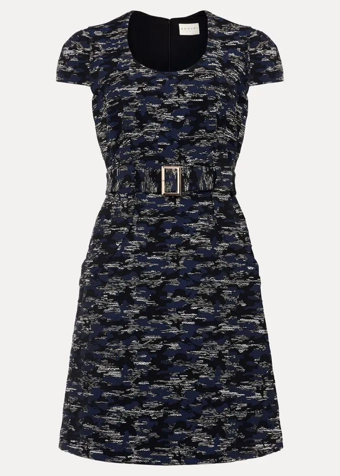 Women Phase Eight Day Dresses Oketo Jacquard Dress Indigo