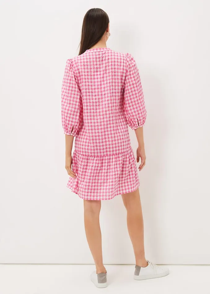 Women Phase Eight Day Dresses Oona Gingham Swing Dress Pinkivory