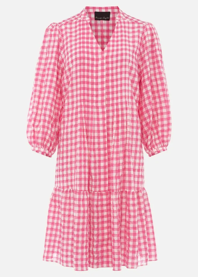 Women Phase Eight Day Dresses Oona Gingham Swing Dress Pinkivory