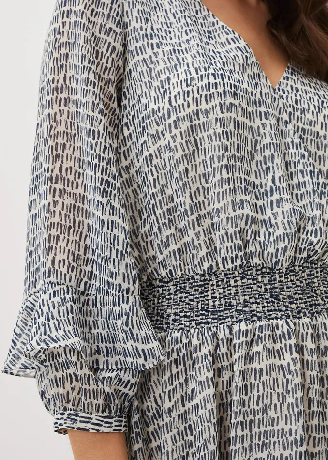 Women Phase Eight Day Dresses Paige Abstract Print Dress Navyivory