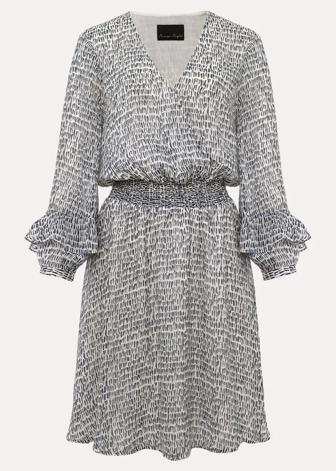 Women Phase Eight Day Dresses Paige Abstract Print Dress Navyivory