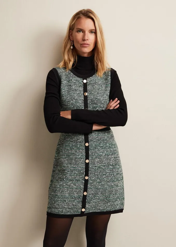 Women Phase Eight Day Dresses Patsy Knitted Shift Mini Dress Multicoloured