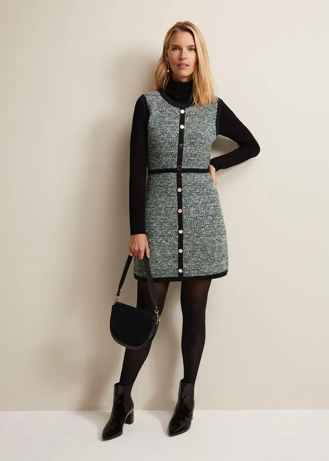 Women Phase Eight Day Dresses Patsy Knitted Shift Mini Dress Multicoloured