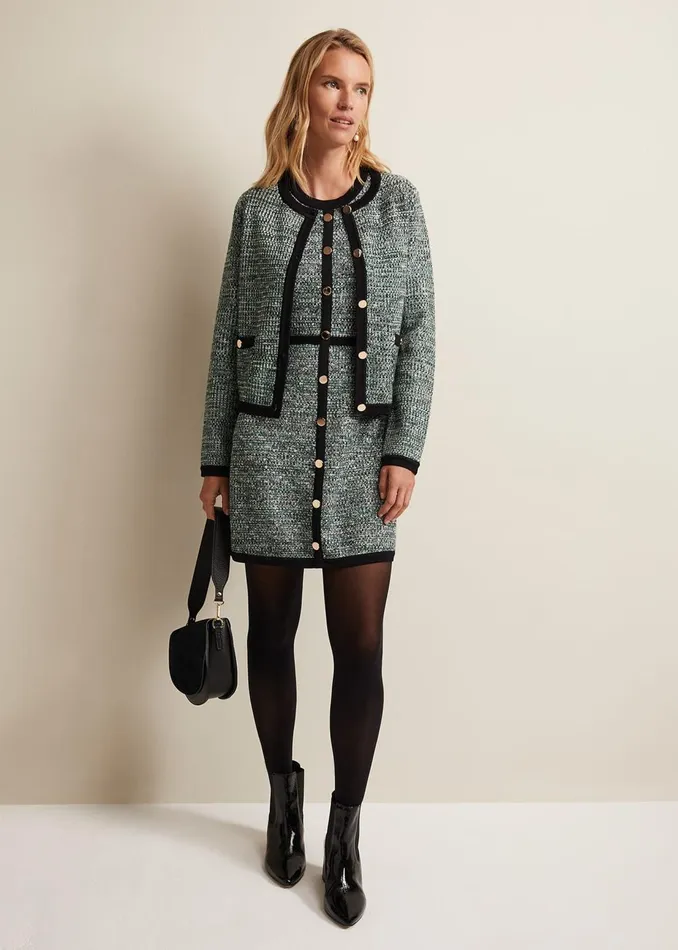 Women Phase Eight Day Dresses Patsy Knitted Shift Mini Dress Multicoloured