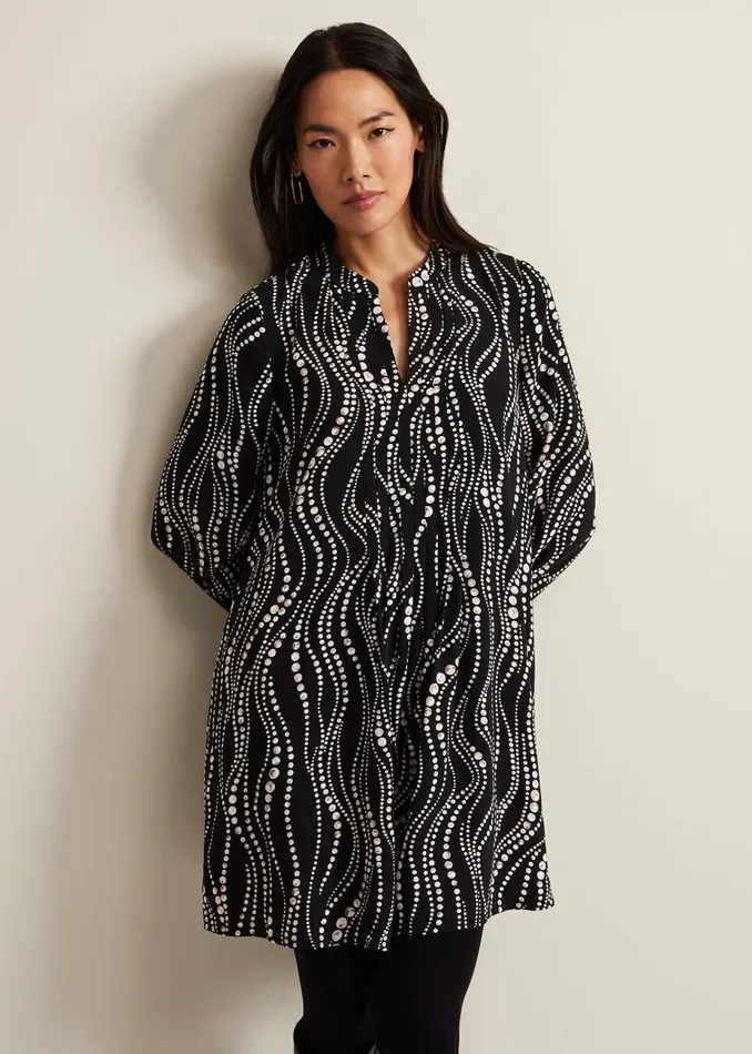 Women Phase Eight Day Dresses Patsy Pearl Swing Mini Dress Blackivory