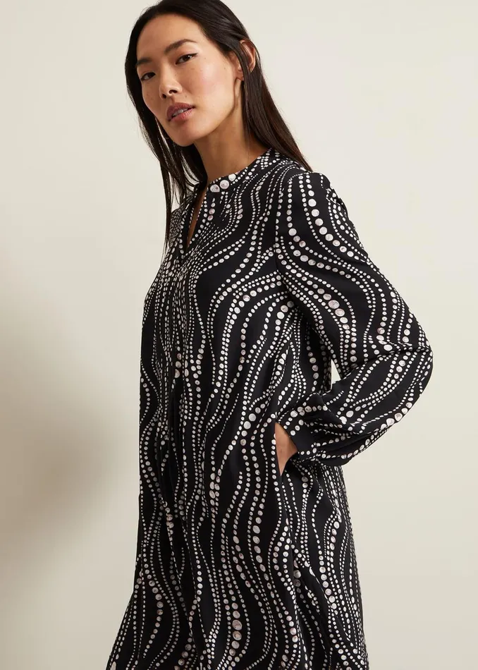 Women Phase Eight Day Dresses Patsy Pearl Swing Mini Dress Blackivory