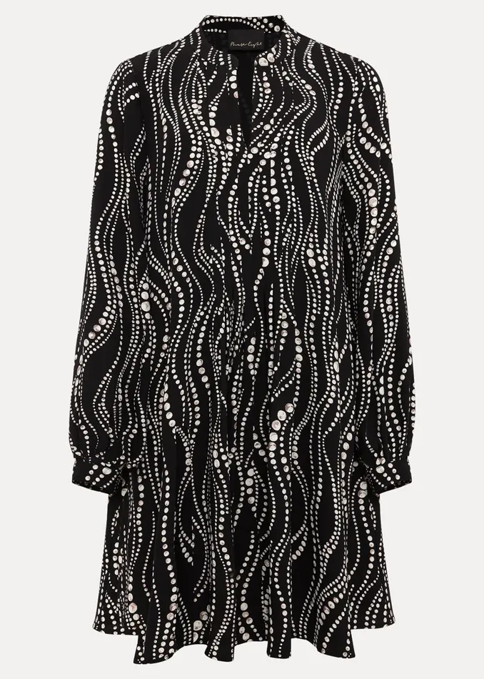 Women Phase Eight Day Dresses Patsy Pearl Swing Mini Dress Blackivory