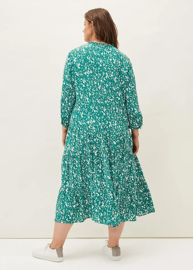 Women Phase Eight Day Dresses Penele Abstract Print Midi Dress Green