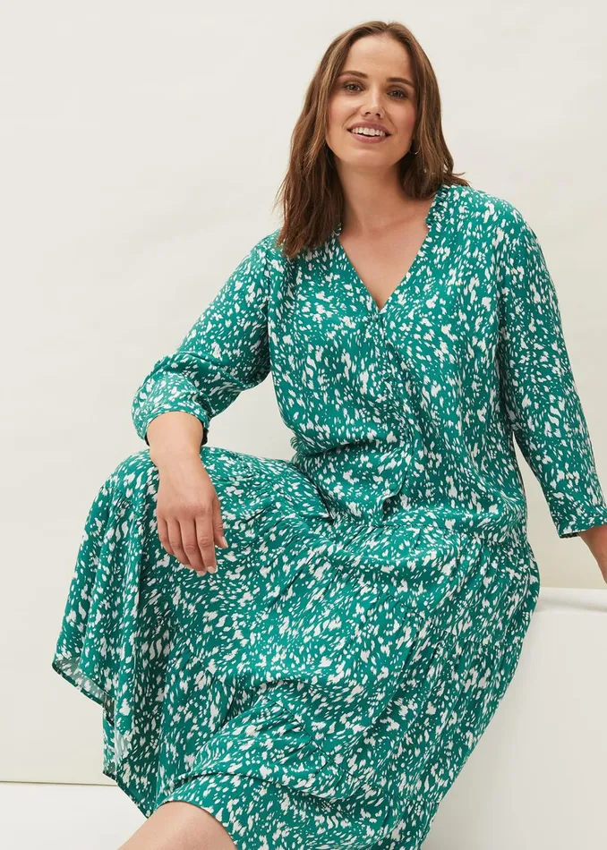 Women Phase Eight Day Dresses Penele Abstract Print Midi Dress Green