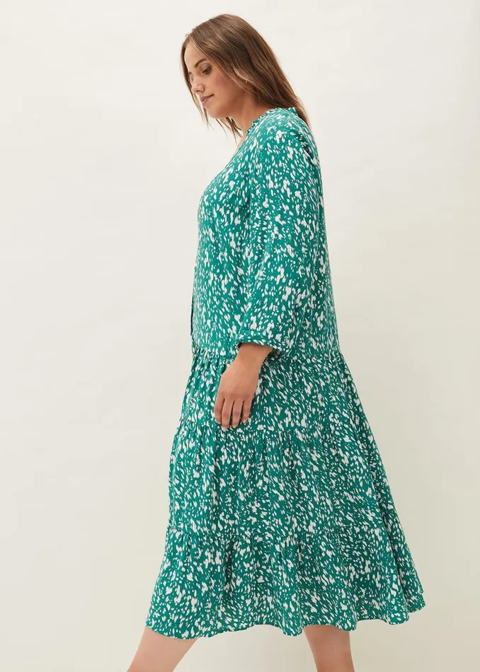 Women Phase Eight Day Dresses Penele Abstract Print Midi Dress Green
