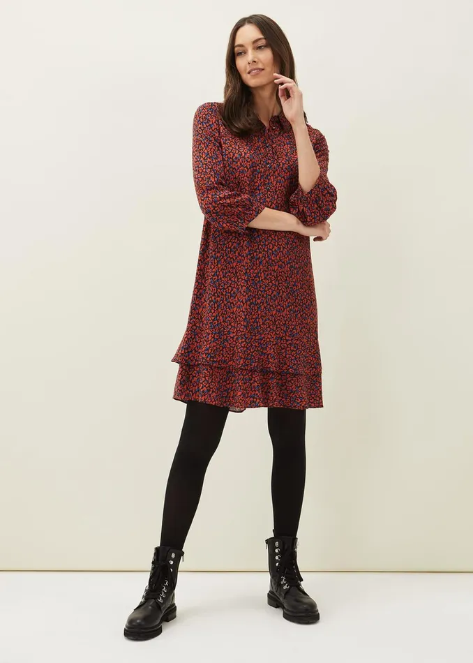 Women Phase Eight Day Dresses Penele Animal Print Dress Spiceink