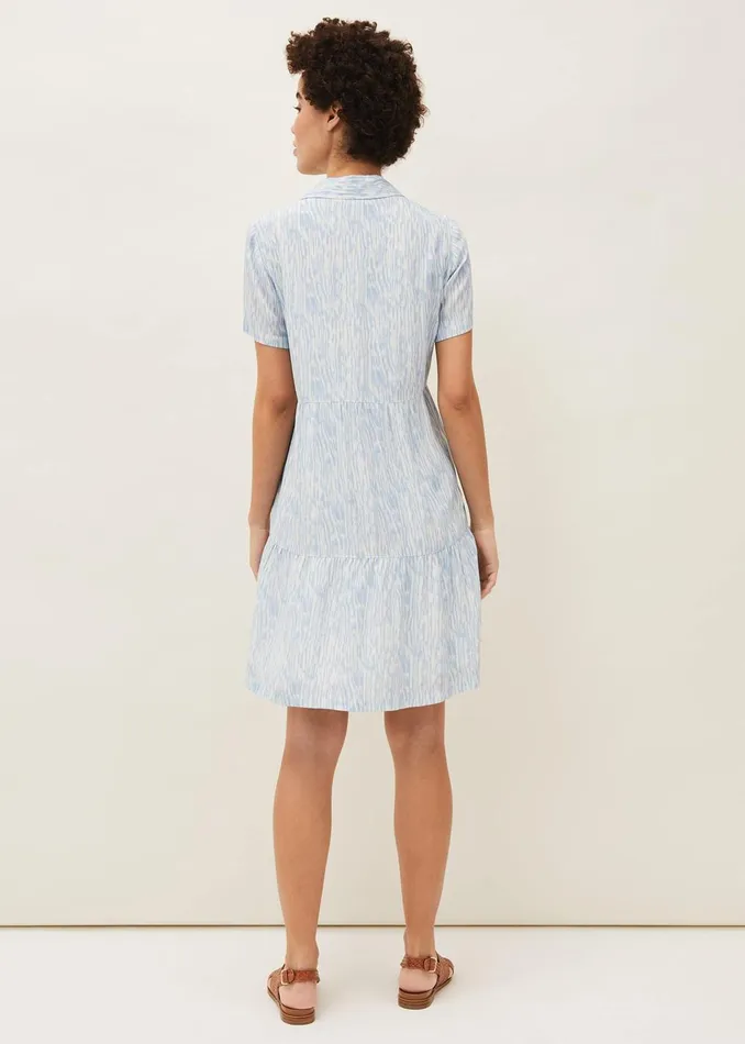 Women Phase Eight Day Dresses Penele Brushstroke Print Shirt Dress Blue