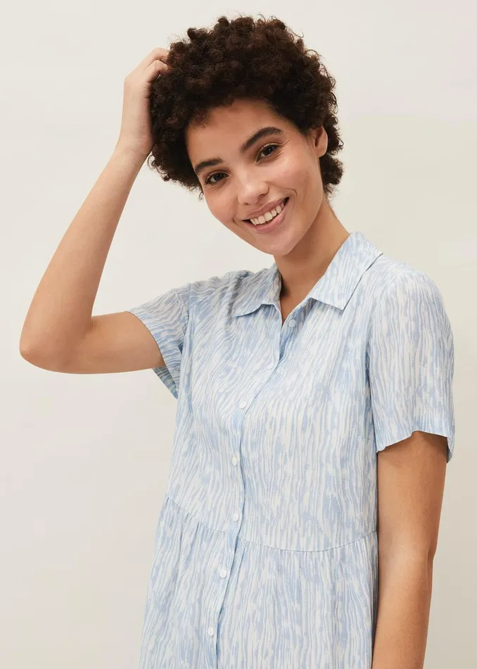Women Phase Eight Day Dresses Penele Brushstroke Print Shirt Dress Blue