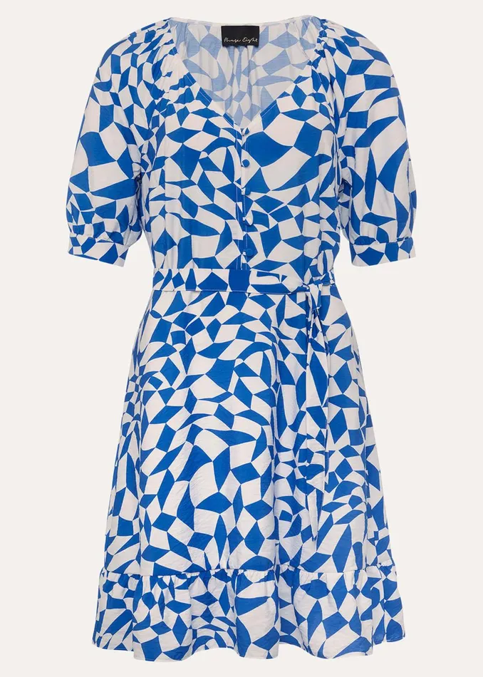 Women Phase Eight Day Dresses Penele Geo Swing Dress Blue