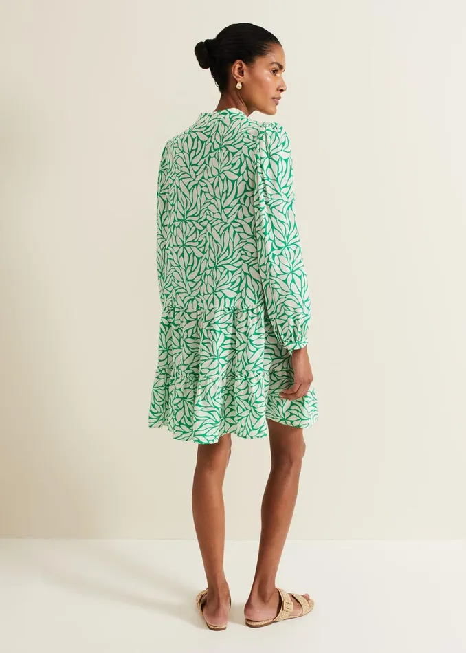 Women Phase Eight Day Dresses Penele Leaf Swing Dress Green