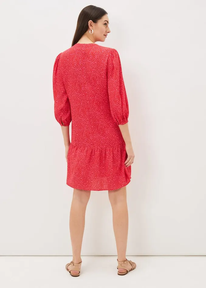Women Phase Eight Day Dresses Penele Print Swing Dress Pinkred