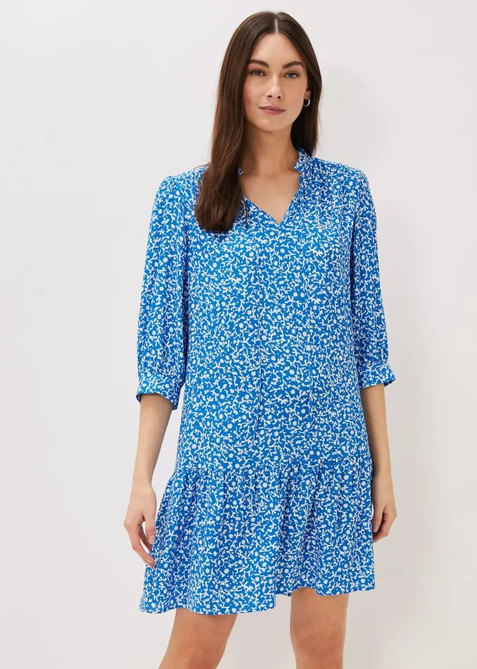 Women Phase Eight Day Dresses Penele Swing Dress Blueivory