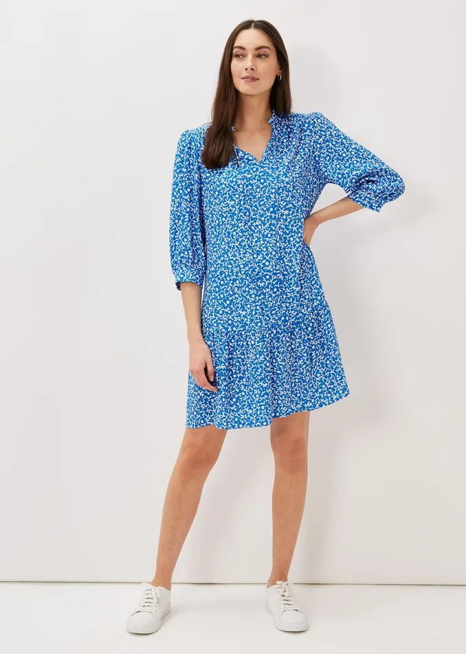 Women Phase Eight Day Dresses Penele Swing Dress Blueivory