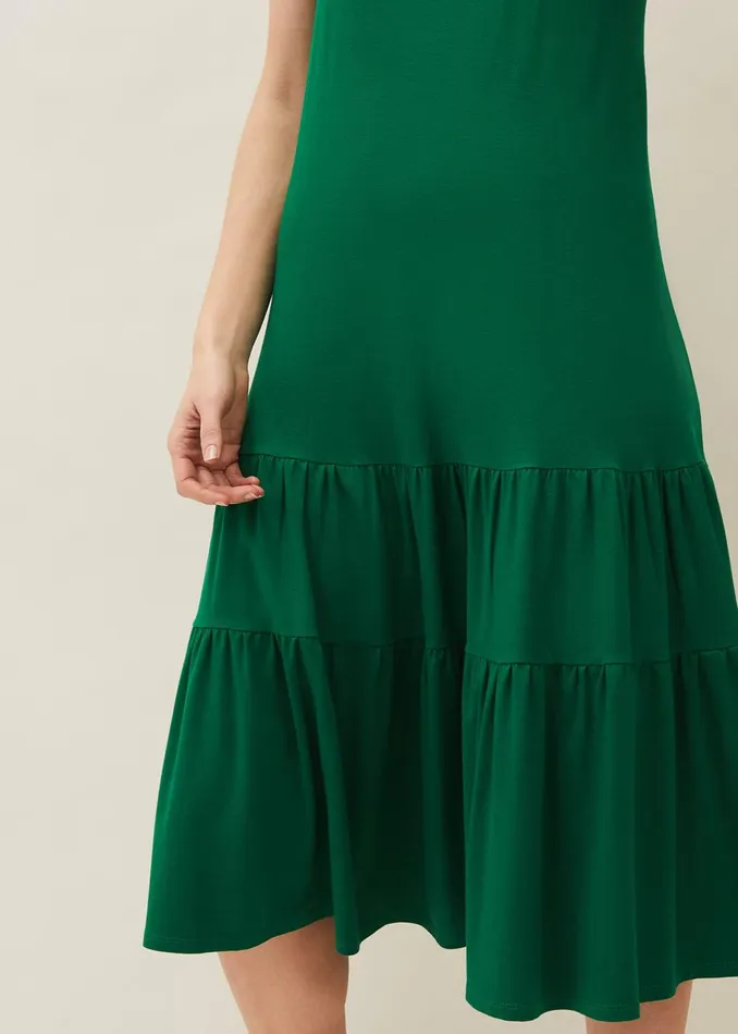 Women Phase Eight Day Dresses Penny Midi Jersey Dress Green