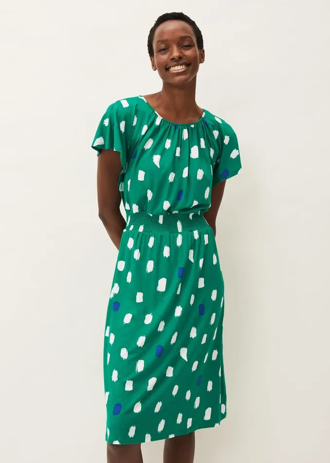 Women Phase Eight Day Dresses Pia Spot Dress Green