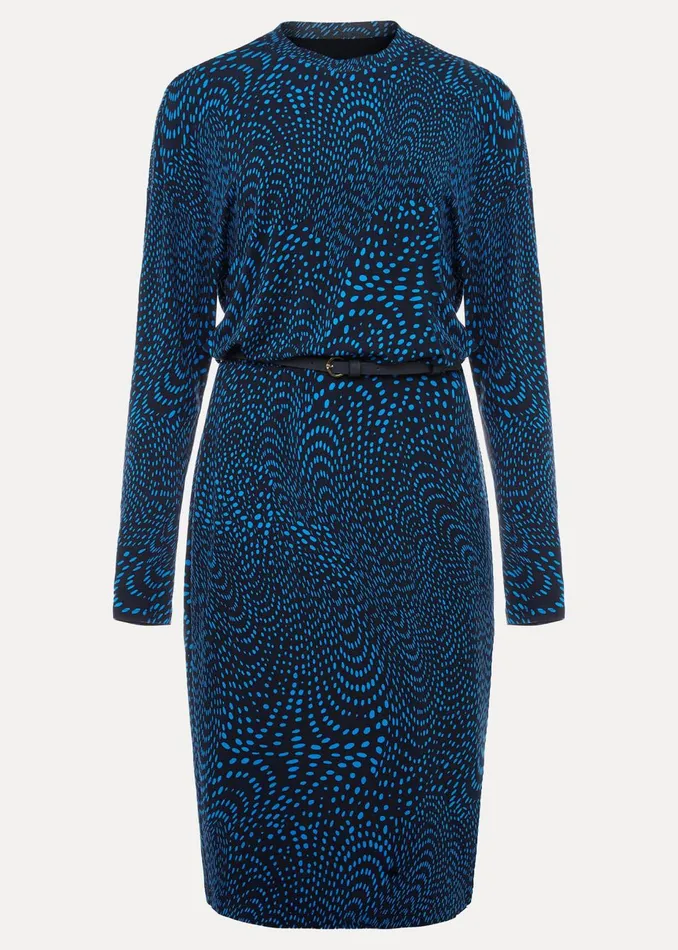 Women Phase Eight Day Dresses Pinna Print Jersey Dress Cobaltnavy